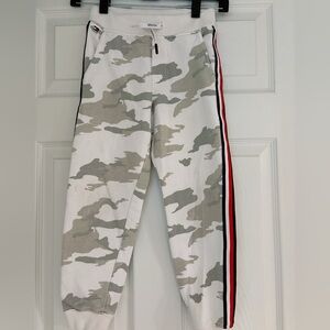 Tommy Hilfiger Gray Camouflage Joggers with Red Stripe